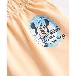 Babyhug Disney 100% Cotton Knit Full Sleeves Diaper Leggings With Minnie Mouse Graphic Pack Of 2 - Light Blue & Peach