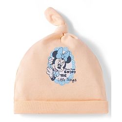 Babyhug Disney Interlock Knit Cap With Minnie Mouse Graphics Pack of 2 Multicolor- Diameter 14 cm