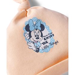 Babyhug Disney Interlock Knit Cap With Minnie Mouse Graphics Pack of 2 Multicolor- Diameter 14 cm
