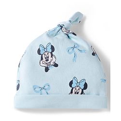 Babyhug Disney Interlock Knit Cap With Minnie Mouse Graphics Pack of 2 Multicolor- Diameter 14 cm