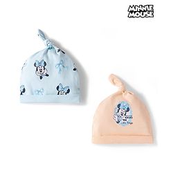Babyhug Disney Interlock Knit Cap With Minnie Mouse Graphics Pack of 2 Multicolor- Diameter 14 cm