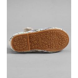 Cute Walk by Babyhug Velcro Closure Ballerina with Sequin Detailing & Floral Applique - Purple