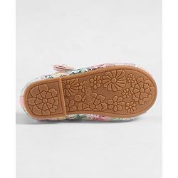 Cute Walk by Babyhug Velcro Closure Ballerina with Sequin Detailing & Floral Applique - Purple