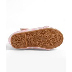 Cute Walk by Babyhug Velcro Closure Ballerina With Butterfly Applique & Pearl Embellishment - Pink