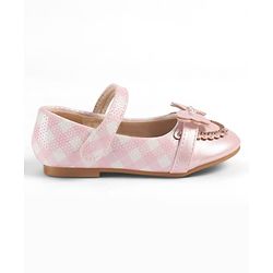 Cute Walk by Babyhug Velcro Closure Ballerina With Butterfly Applique & Pearl Embellishment - Pink