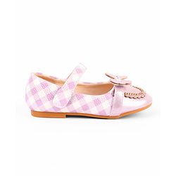 Cute Walk by Babyhug Velcro Closure Ballerina With Butterfly Applique & Pearl Embellishment - Pink