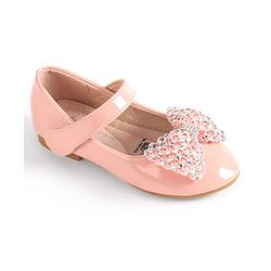 Cute Walk by Babyhug Velcro Closure Ballerina with Bow Applique - Pink