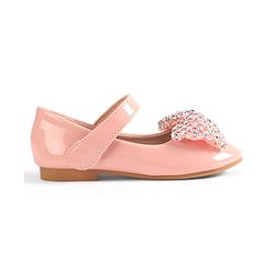 Cute Walk by Babyhug Velcro Closure Ballerina with Bow Applique - Pink