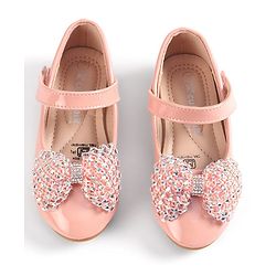 Cute Walk by Babyhug Velcro Closure Ballerina with Bow Applique - Pink