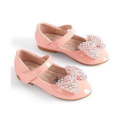 Cute Walk by Babyhug Velcro Closure Ballerina with Bow Applique - Pink