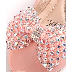 Cute Walk by Babyhug Velcro Closure Ballerina with Bow Applique - Pink