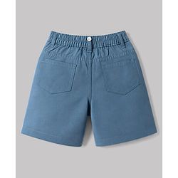 Babyhug Cotton Woven Half Sleeves Shirt & Shorts Set with Suspender & Jungle Theme Print - Blue & White