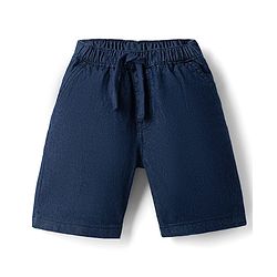 Babyhug Cotton Woven Half Sleeves Cubs Printed Shirt & Denim Shorts Set - Blue
