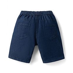 Babyhug Cotton Woven Half Sleeves Cubs Printed Shirt & Denim Shorts Set - Blue