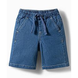Babyhug Cotton Woven Half Sleeves Shirt & Denim Shorts Set With Tree Print - Multicolor