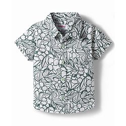 Babyhug Cotton Woven Half Sleeves Shirt & Shorts Set With Floral Print - Multicolor