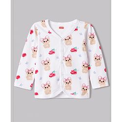 Babyhug 100% Cotton Knit Full Sleeves Bear & Floral Printed Jhablas Pack Of 3 - Multicolor