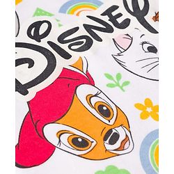 Babyhug Disney 100% Cotton Knit Half Sleeves Romper With Aristocats Marie Graphic - White
