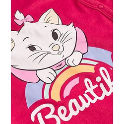 Babyhug Disney 100% Cotton Knit Half Sleeves Romper With Marie Graphic - Red