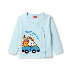 Babyhug 100% Cotton Knit Full Sleeves Jhablas with Sky Print Pack of 3 - Multicolor