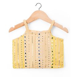 Babyhug Woven Sleeveless Embroidered Choli Lahenga Set With Dupatta - Yellow