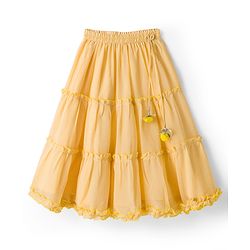Babyhug Woven Sleeveless Embroidered Choli Lahenga Set With Dupatta - Yellow