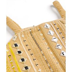 Babyhug Woven Sleeveless Embroidered Choli Lahenga Set With Dupatta - Yellow