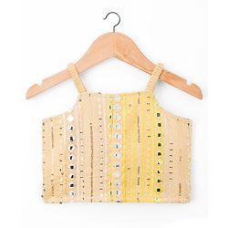 Babyhug Woven Sleeveless Embroidered Choli Lahenga Set With Dupatta - Yellow