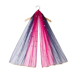 Babyhug Velvet Woven Half Sleeves Embroidered Neck & Sequinned Choli Lahenga & Dupatta Set- Navy & Dark Pink