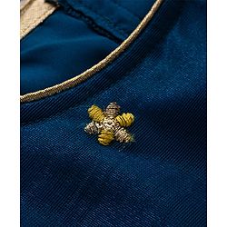 Babyhug Net Woven Half Sleeves Floral Embroidered Choli & Lehenga Set With Dupatta - Blue