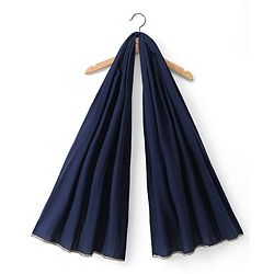 Babyhug 100% Cotton Cambric Woven Half Sleeves Choli Lehenga Set with Floral Print & Dupatta - Navy Blue