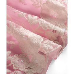 Babyhug Net Woven Sleeveless Choli Lehenga Set with Sequin Detailing & Dupatta - Pink