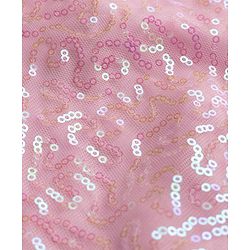 Babyhug Net Woven Sleeveless Choli Lehenga Set with Sequin Detailing & Dupatta - Pink