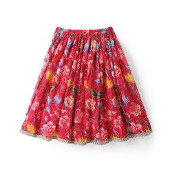 Babyhug Georgette Woven Half Sleeves Choli Lehenga Set with Floral Embroidery & Dupatta - Pink & Yellow