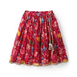 Babyhug Georgette Woven Half Sleeves Choli Lehenga Set with Floral Embroidery & Dupatta - Pink & Yellow
