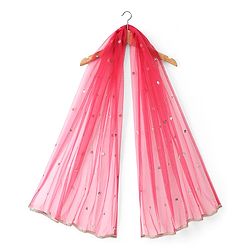 Babyhug Georgette Woven Half Sleeves Choli Lehenga Set with Floral Embroidery & Dupatta - Pink & Yellow