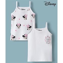 Babyhug Disney 100% Cotton Knit Sleeveless Slip With Disney Character Graphic Pack Of 2 - White