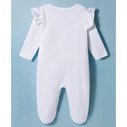 Babyhug Disney 100% Cotton Knit Full Sleeves Sleepsuits With Disney Character Graphic Pack of 2 - White