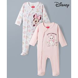 Babyhug Disney Interlock Knit Full Sleeves Footed Sleepsuit with Disney Character Print Pack of 2 - Multicolour