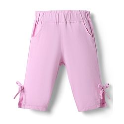 Babyhug Disney Single Jersey Knit Half Sleeves Minnie Mouse Printed T-Shirt & Capri Night Suit - Light Pink