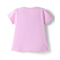 Babyhug Disney Single Jersey Knit Half Sleeves Minnie Mouse Printed T-Shirt & Capri Night Suit - Light Pink