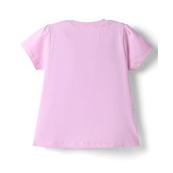 Babyhug Disney Single Jersey Knit Half Sleeves Minnie Mouse Printed T-Shirt & Capri Night Suit - Light Pink