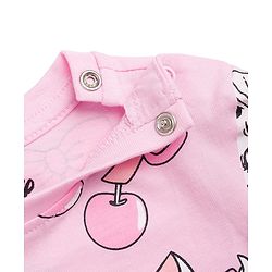 Babyhug Disney 100% Cotton Knit Full Sleeves Co-Ords T-Shirt & Pyjama Night Suit With Marie Graphic - Pink