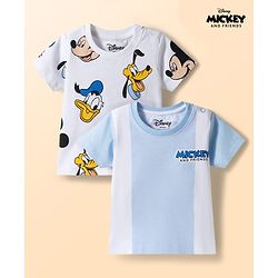 Babyhug Disney Single Jersey Knit Half Sleeves T-Shirt With Mickey Mouse Graphics Pack of 2 - Multicolor
