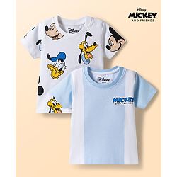 Babyhug Disney Single Jersey Knit Half Sleeves T-Shirt With Mickey Mouse Graphics Pack of 2 - Multicolor