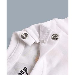 Babyhug Disney Single Jersey Knit Half Sleeves T-Shirt With Front & Back Mickey Mouse Graphics - White