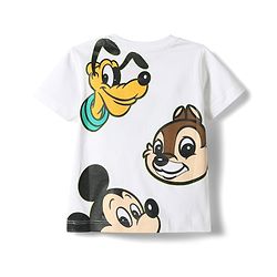 Babyhug Disney Single Jersey Knit Half Sleeves T-Shirt With Front & Back Mickey Mouse Graphics - White