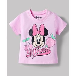 Babyhug Disney Cotton Knit T-Shirts Half Sleeve with Minnie and Friends Graphic Multi Color 3-6 Months Pack of 2
