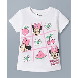 Babyhug Disney Cotton Knit T-Shirts Half Sleeve with Minnie and Friends Graphic Multi Color 3-6 Months Pack of 2