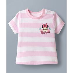 Babyhug Disney Cotton Knit T-Shirts with Minnie and Friends Graphic Half Sleeves Round Neck Multi Color 3-6 Months Pack of 2